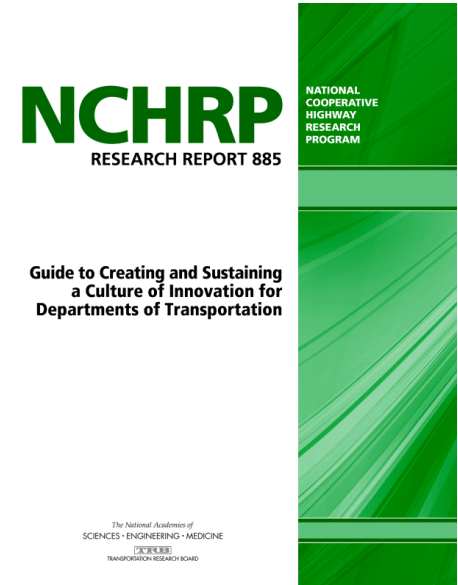 NCHRP report on innovation in transportation departments.