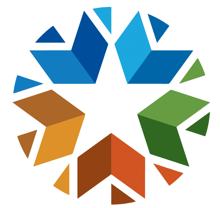 Colorful geometric star logo